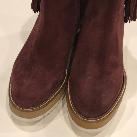 Nelle Vie Italian vine color suede wedge boots - Picture 2 of 8